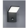 TRIO LIGHTING PEARL APPLIQUE DA ESTERNO CON SENSORE DI MOVIMENTO SQUADRATA IP54 ANTRACITE LED 9W LUCE 3000K