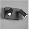 TRIO LIGHTING TUNGA APPLIQUE MODERNA 2 LUCI IP54 ANTRACITE LED 7W ORIENTABILE DA ESTERNO