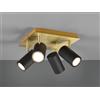 TRIO LIGHTING MARLEY FARETTO DA SOFFITTO METALLO ORO CON 4 SPOT ORIENTABILI NERI ATTACCO 4XGU10