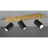 TRIO LIGHTING MARLEY FARETTO DA SOFFITTO METALLO ORO CON 3 SPOT ORIENTABILI NERI ATTACCO 3XGU10