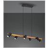 TRIO LIGHTING MARLEY SOSPENSIONE IN LEGNO E METALLO NERO CON 6 SPOT ORIENTABILI ATTACCO 6XGU10