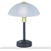 TRIO LIGHTING DONNA LAMPADA DA TAVOLO NERA CON VETRO BIANCO SABBIATO LED 4W TOUCH DIMMER