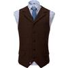 Solove-Suit Gilet da uomo casual Plaid Tweed Slim Fit per testimoni di nozze, caffè, XS