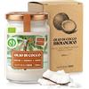 NaturaleBio Olio di Cocco Bio Vergine Spremuto a Freddo | 500 ml. Olio di cocco vergine crudo e non raffinato proveniente dallo Sri Lanka, per cucinare e per la beauty routine.