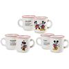 HOME Mickey e Minnie Xmas Set 6 Tazze Caffè in New Bone China, 140cc, Natalizie, Festività, Natale