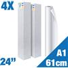 Rotolificio Pugliese Conf. 4 Pz - Rotolo A1 Carta Plotter Naturale - Rotolo A1 (61,0cm x 50m) 90 g/mq 24