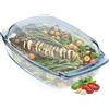 KADAX Pirofila per Cottura da Forno in Vetro Trasparente, Casseruola Rettangolare con Coperchio da Cucina, Piatto Resistente al Calore (5 L)