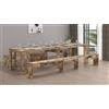 Dmora - Panca Torquato, Set di 2 sedute per Tavolo da Pranzo, Panche allungabili, 290x25h45 cm, Acero