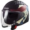 Ls2 Casco Moto Jet LS2 OF600 COPTER II RISE Nero Opaco Rosso Blu