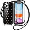 Yoedge Custodia con Cordino per Samsung Galaxy S22 Ultra 5G Cover 6,8, 360 Gradi Full Body Cover con Collana Ultra Sottile TPU Silicone Antiurto e Trasparente PC Bumper Protettiva Custodia, Amore