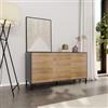 DEGHI Madia 133x73h cm effetto quercia austria e antracite con 3 ante - Luky