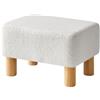YMYNY Pouf Poggiapiedi Rettangolare, Ottomano, Poggiapiedi Camera da Letto, Pouf Poggiapiedi, Materiale in Velluto Teddy, Sgabello Basso per Soggiorno e Ingresso, 40 x 29 x 25CM Bianco HBD030W