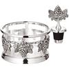 EDZARD Sottobottiglia Uva (Ø 9 cm, H 10 cm), placcato in argento | salvagoccia vino, sottobottiglia da tavola, sottobicchieri eleganti, per bicchieri e bottiglie, decorazione tavola
