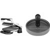 Tefal Pacchetto Tefal Optigrill GC705D | griglia a contatto intelligente | 6 programmi automatici + Pressa per hamburger Tefal K18511, fusione di alluminio