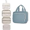 Narwey Beauty Case da Appendere Viaggio, Beauty Case da Appendere per Donna Uomo,Borsa da Toilette da Travel Kit Viaggio, Trousse Pochette Trucchi Donna per Viaggio (Blu Grigio (Medio))