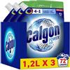 Calgon Power Gel Anticalcare Lavatrice 4 in 1, Anticalcare per Lavatrici, Additivo per Capi Morbidi, 3 Confezioni da 1.2l di Additivo per una Protezione da Calcare, Corrosione, Sporco e Cattivi Odori