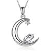 YAFEINI Collana Rana Argento Sterling Origami Collana Pendente Rana Luna Regali per Gioielli da Donna