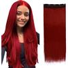 Elailite Clip in Hair Extension Rosse Capelli Una Fascia Capelli Lunghi Lisci One Piece 3/4 Full Head Larga 25cm Lunga 65cm