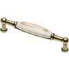 GTV Maniglia per mobili 728B, BA 96 mm, zama e porcellana, superficie: ottone anticato, motivo: ornamento
