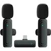 Peppy Microfono lavalier wireless per iPhone Mini con cancellazione intelligente del rumore, 2 mini microfoni e ricevitore, ideale per registrazione video, live streaming e TikTok