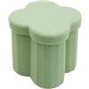 Rebecca Mobili Pouf Contenitore, Pouf per Camera dei Bambini, Verde Chiaro, Tessuto Poliestere MDF, Pieghevole, per Giochi Quaderni - Misure HxLxP: 40 x 40 x 40 cm - Art. RE7065