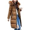 seiveini Cappotto Donna Invernale Caldo Piumino Lungo con Cappuccio Giacca Parka Ispessito con Cerniera e Tasca Vintage Chic B Marrone S