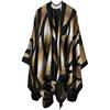 DAIHAN Donna Lana artificiale Poncho Mantella a Inverno gradiente a Maglia Scialle Cardigan Scialle-Mantello invernale imbottito con giacca a vento A stile