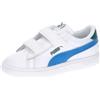 PUMA Smash 3.0 L V Inf, Scarpe da Ginnastica Unisex-Bimbi 0-24, White-HYPERLINK Blue-Cold Green, 22 EU