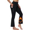 BAYGE Pantaloni Bootcut Yoga Termici Donna Invernali Vita Alta Foderati in Pile Impermeabili Controllo della Pancia Slim Fit Pantaloni a Zampa da Escursionismo Sportivi con Tasche, Nero, L