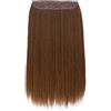 Charme Hair Extension Clip in Hair | Lunga 60 cm | Facile da applicare | Look naturale 100% | Termofibra Premium di alta qualità | Capelli lisci con clip | Mixed Brown