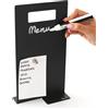 KalaMitica - Lavagna Magnetica da Tavolo Formato A5-15x27 cm - Lavagna Nera Bifacciale, Scrivibile e Cancellabile - Espositore da Banco, Porta Menù per Ristorante, Bar, Negozio