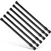 Goowin 6 pezzi aste telescopiche, asta di tensione da 40-70 cm senza forare, molla inossidabile, asta regolabile per armadio, cucina, credenza, guardaroba, libreria (nero)