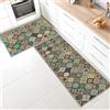 SHUAIG Confezione da 2 Tappetini da Cucina Antiscivolo, Tappetini da Cucina Lavabili con Adesivi Antiscivolo per Cucina, Corridoio, Camera da Letto, Bagno (Stile R, 40x60 + 40x120 cm)