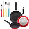 SAN IGNACIO Set di 3 padelle San Ignacio Ø16Ø20Ø24cm + 24Pc posate in acciaio inox multicolore