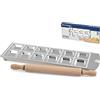Officine Standard 8407300 Stampo, Alluminio, 12 Ravioli Quadri Mattarello