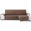 ECOMMERC3 Chaiselong - Copridivano extra destro universale e versatile - Copridivano Chaiselongue colore marrone, facile da posizionare per schienale, seduta e bracci