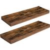 HOOBRO Set di 2 Mensole da Parete, Portaoggetti da Muro Marrone Vintage, con Supporto Nascosto, 60 cm, per Bagno, Camera da Letto, Cucina, Ufficio, Soggiorno, Marrone Vintage EBF60BJ01