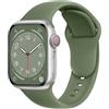 ELETTRONEO SBC1 Cinturino per Apple Watch Ultra 2 49mm, Serie 10 46mm, 9 8 7 45mm 41mm, SE 6 5 4 44mm 40mm, 3 2 1 42mm 38mm Donna Uomo Band Bracciale Sport Silicone, Verde oliva