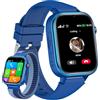 SWGOTA Smartwatch Bambini, Orologio Bambino con SIM, Telefono, GPS, 4G Videochiamata, SOS, IP68 Impermeabile Sveglia Cronometro modalità Classe Zona Sicura Contapassi per Bambino 3-12 Anni Regalo Blu