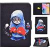 Vaitasy Custodia Samsung Galaxy Tab A 10.1 Pollici 2019 (SM-T510/ SM-T515), Anti Urto Protezione Custodia con Pencil Holder Cover per Galaxy Tab A 10.1 2019 - Gatto boxer