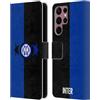 Head Case Designs Licenza Ufficiale Inter Milan Nero & Blu IM 2Stars Custodia Cover in Pelle a Portafoglio Compatibile con Samsung Galaxy S22 Ultra 5G