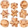 Chonor 9 Pezzi Premium Rompicapo in Legno - Classico Gioco di Mente IQ Test 3D Puzzle Brain Teaser Giocattoli Educativi Logica Gioco di Cube per Bambini e Adulti - Perfetto Regalo e Idea Decorazione