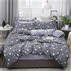 Morbuy Set Biancheria da Letto Matrimoniale, Morbuy Set Copripiumino in Microfibra de 4 Pezzi con Lenzuola Piane e 2 federe (220x240cm/2.2M,Stella)