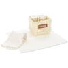 Casatessile Set Lavette Bagno con Cestino Memphis Asciugamani Ospiti, Lavette Spugna Cotone per Viso Bidet, Bambini - Panna