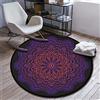 Morbuy Tappeti Rotondi Moderni Soggiorno Divano Tappeto Rotondo Stampa Mandala Antiscivolo e Lavabile in Lavatrice Interno Tappetino Diametro 60cm/80cm/100cm/120cm (Loto Viola,80cm)