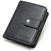 CONTACTS Pelle cerniera bifold Portafoglio uomo/donna,Portafoglio multifunzionale RFID in formato verticale,scomparti per carte di credito portamonete Nero