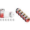 X-SENSE Rilevatore di fumo X-Sense XS01-M ProConnected con stazione base SBS50 e nastro isolante tesa in confezione da 5 - nastro isolante autoadesivo, resistente al calore