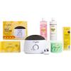 Mylee Kit Completo per Ceretta, con Scaldacera, Strisce depilatorie, Spatole e Lozione Pre e Post Depilazione (Kit con Cera all'Albero del Tè)