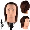DaizySight Testa per Parrucchieri Uomo Capelli Veri 100%, Marrone 35cm | Professionali Testina Studio Parrucchiere Manichino, Testa Formazione Acconciaturel Cosmetologia Pratica Modello Taglio