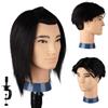 DaizySight Testa per Parrucchieri Uomo Capelli Veri 100%, Nero, 35cm | Testina Parrucchiere Manichino Formazione Acconciaturel Cosmetologia Studio Pratica Modello Taglio di Capelli Maschile